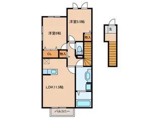 グラン・シャリオM【2階】の間取り