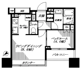 ザ・ヒルトップタワー高輪台【14階】の間取り