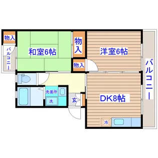 五豊ハイツ【4階】の間取り