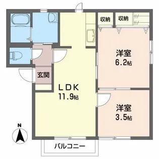 グランシード西田A【1階】の間取り