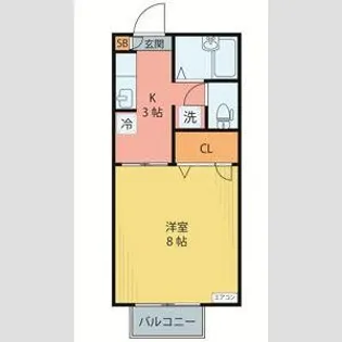 カーサ・ブランシェB【2階】の間取り