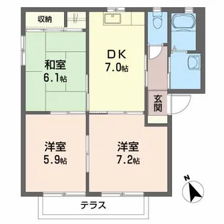 グリーンパーク結城【1階】の間取り
