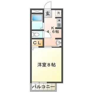 ピアコート栗真【2階】の間取り