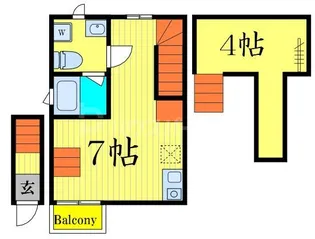 タウンカテッジ鹿骨II【1階】の間取り