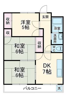 尾野スカイハイツ2【1階】の間取り