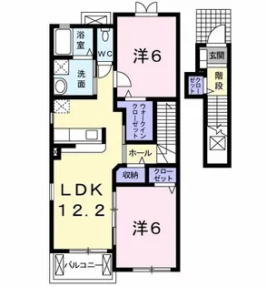 ソレアード B【2階】の間取り