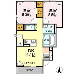 ブリッサ B棟【1階】の間取り
