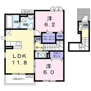 ラインアパート II【2階】の間取り