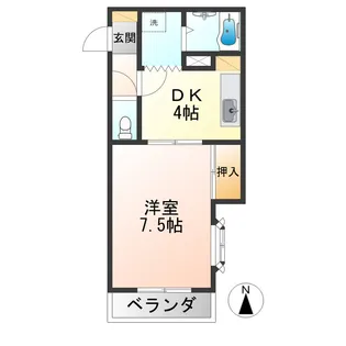 ファッションコーポフォーエム【3階】の間取り