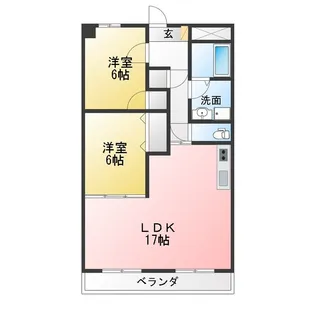 アリエス植田【2階】の間取り