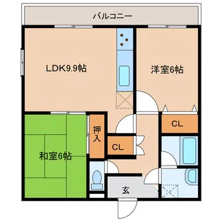 ボヌールシャンスII【3階】の間取り