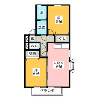 レオンB棟【2階】の間取り