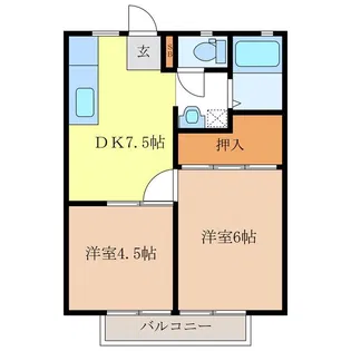 パナハイツおりぐちA【1階】の間取り