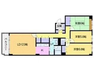 北斗シティA棟【1階】の間取り