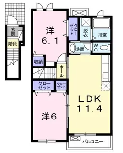 アパートメントジェルメ【2階】の間取り