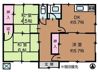 岡山県倉敷市連島町鶴新田【一戸建】の間取り