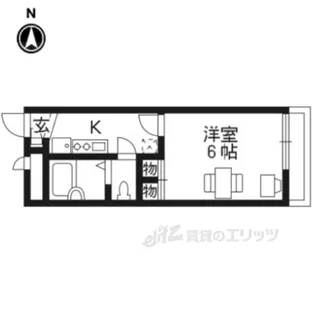 レオパレス西七条【1階】の間取り