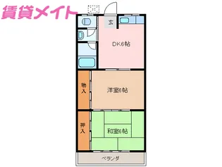 岡村ハイツ【2階】の間取り