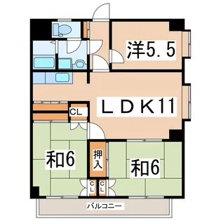 福島県郡山市開成4【マンション】の間取り