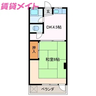 1DKの間取り画像