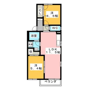 Castor B(カストール)【2階】の間取り