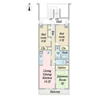ベルテ松戸【2階】の間取り