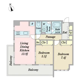 ベル フルール【7階】の間取り