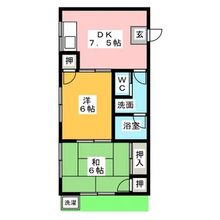 徳山ハイツ【1階】の間取り