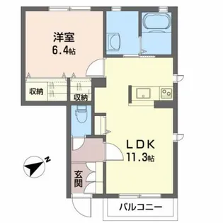 シャーメゾンコトンA【1階】の間取り