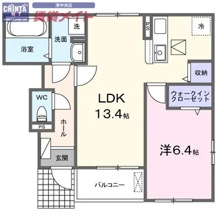 アン・リヴィール【1階】の間取り