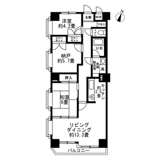 グローリア初穂船橋金杉【3階】の間取り
