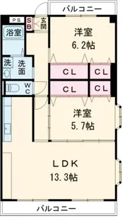 風の杜北館【2階】の間取り