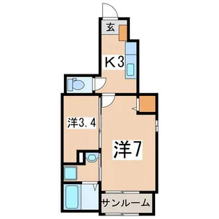 メゾン・メルヴェーユVI【1階】の間取り