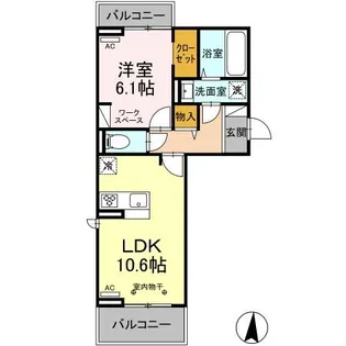 福島県郡山市日和田町字三河尻【アパート】の間取り