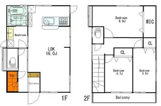 神奈川県横浜市南区共進町3【一戸建】の間取り