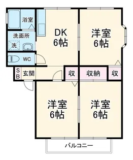 サンビレッジこいけB【1階】の間取り