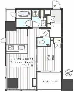 インプレストタワー芝浦エアレジデンス【6階】の間取り