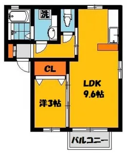 スパローハウス弐番館B【2階】の間取り