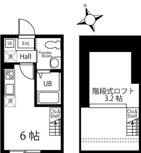 ハーミットクラブハウスコルド【1階】の間取り