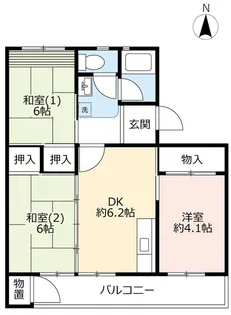 2LDKの間取り画像
