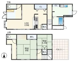 熊本県熊本市中央区横手1【一戸建】の間取り