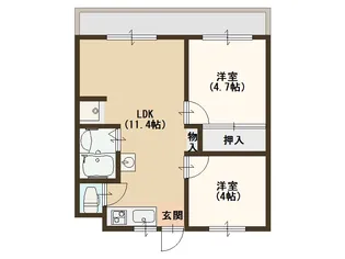 大阪府大阪市西成区南津守4【マンション】の間取り