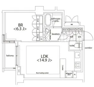 東京都港区麻布十番2【マンション】の間取り
