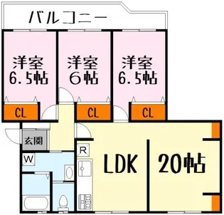 3LDKの間取り画像