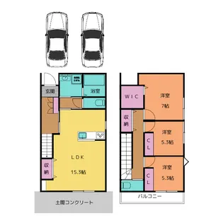 愛知県豊明市三崎町中ノ坪【一戸建】の間取り