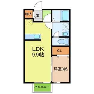 愛知県長久手市作田1【アパート】の間取り