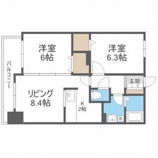 グレイスコート北18条【12階】の間取り