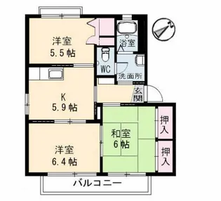 シャーメゾンマルニ【2階】の間取り