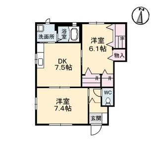 広島県広島市安芸区矢野西6【アパート】の間取り