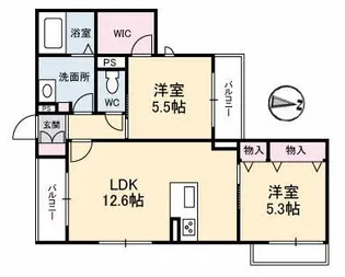 ガーデンコート長束【3階】の間取り